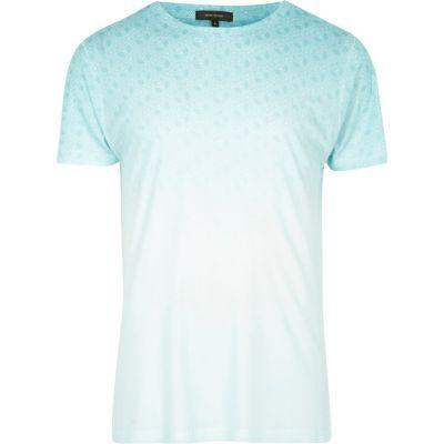 River Island Mens White Faded Print T-shirt