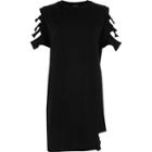 River Island Womens Slashed Sleeve Longline T-shirt