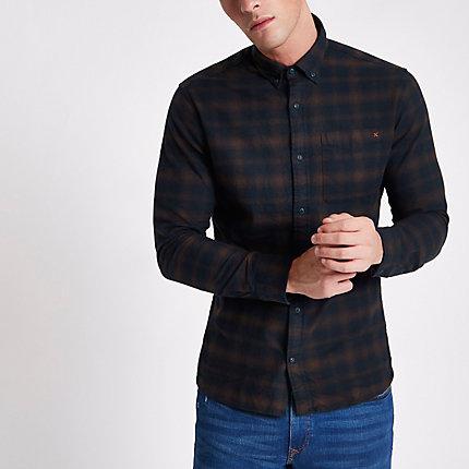 River Island Mens Jack And Jones Premium And Navy Check Shirt