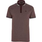 River Island Mens Jacquard Tipped Slim Fit Polo Shirt