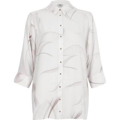 River Island Womens Smoke Print Bow Back Shirt