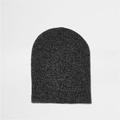 River Island Mensgrey Slouch Beanie Hat