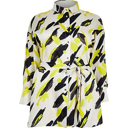 River Island Womens Plus Print Toe Waist Shirt