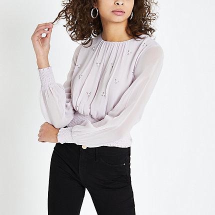 River Island Womens Embellished Tie Back Top
