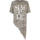 River Island Womens Marl Simple Print Asymmetric T-shirt