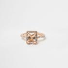 River Island Womens Rose Gold Tone Rectangle Jewel Ring