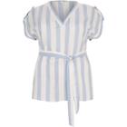 River Island Womens Plus Stripe Tie Waist Top