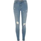 River Island Womens Molly Ripped Paint Splatter Skinny Jeans