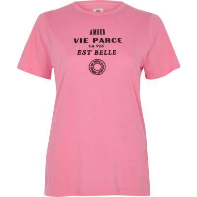 River Island Womens 'vie Parce' Flock Print Fitted T-shirt
