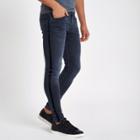 River Island Mens Velvet Stripe Spray On Skinny Jeans