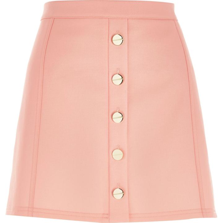 River Island Womens Button-up A-line Mini Skirt