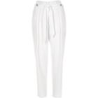 River Island Womens White Eyelet Tapered Trousers