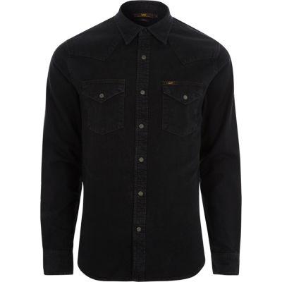 River Island Mens Lee Slim Fit Denim Western Shirt