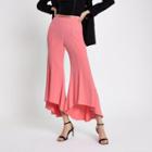 River Island Womens Flared Frill Hem Trousers