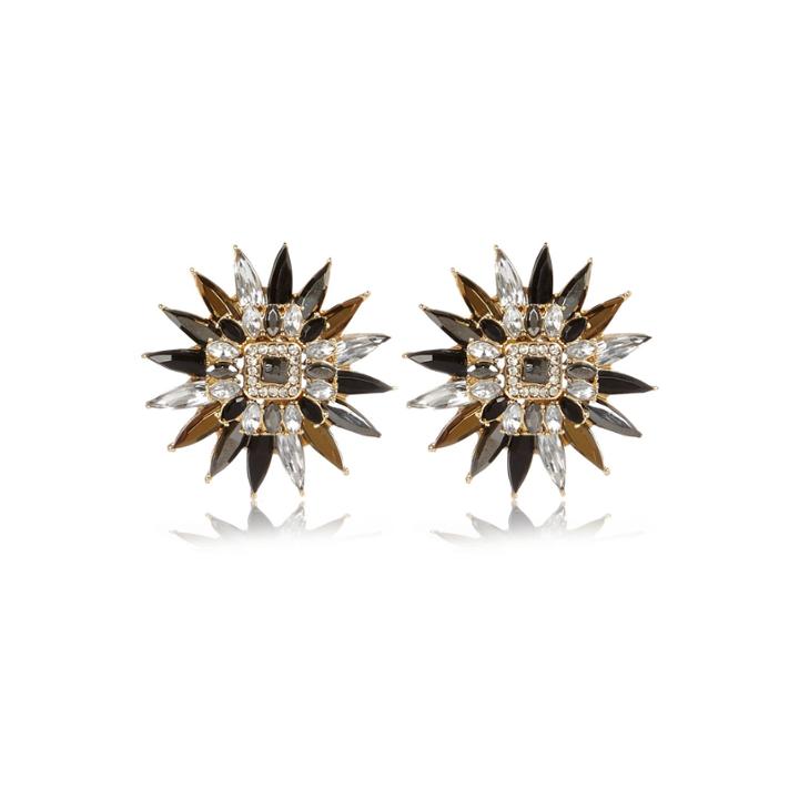 River Island Womens Gold Tone Statement Gem Stud Earrings