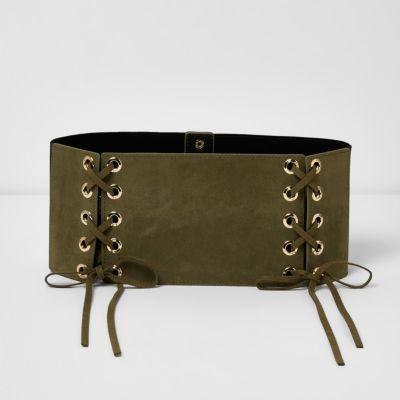 River Island Womens Wide Double Lace-up Belt