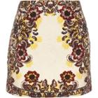 River Island Womens Floral Print Jacquard Mini Skirt