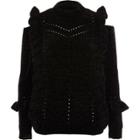 River Island Womens Chenille Frill Cut Out Shoulder Jumper