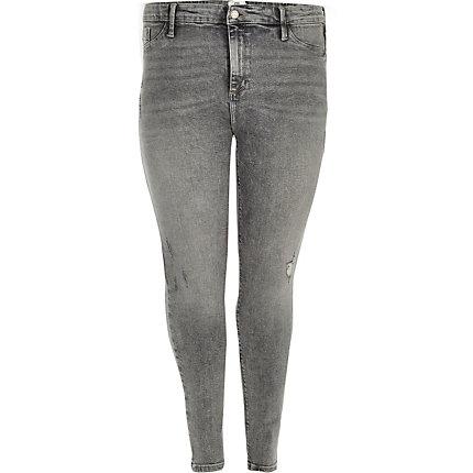 River Island Womens Plus Wash Mid Rise Molly Jeggings