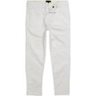 River Island Mens White Slim Fit Cropped Chino Trousers