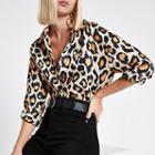 River Island Womens Leopard Print Tie Waist Shirt