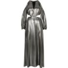 River Island Womens Metallic Silver Cold Shoulder Maxi Dress