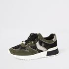 River Island Womens Camo Lace-up Runner Trainers
