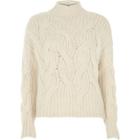 River Island Womens High Neck Chunky Cable Knit Sweater