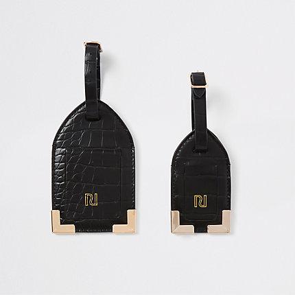 River Island Womens Croc Embossed Luggage Tag Set