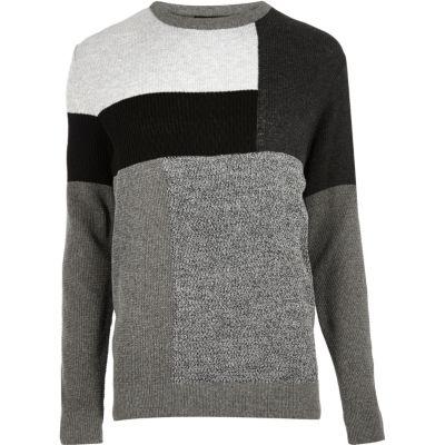 River Island Mens Block Panel Sweater