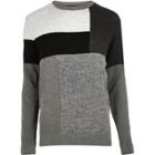 River Island Mens Block Panel Sweater