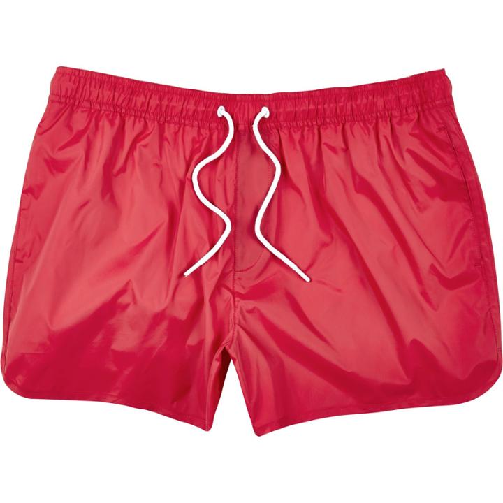 River Island Mensred Plain Swim Shorts