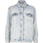 River Island Womens Light Wash Slogan Back Denim Jacket