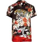 River Island Mens Floral And Animal Print Revere Shirt
