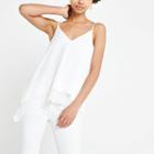River Island Womens White Layered Hem Cami Top