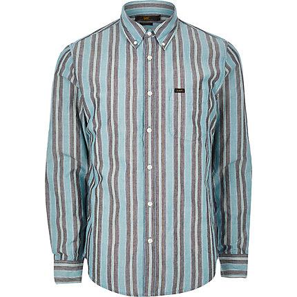 River Island Mens Lee Button Down Stripe Shirt