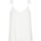 River Island Womens Petite White Tie Strap Cami Top