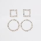 River Island Womens Clear Rhinestone Embellished Stud Drop Earrings