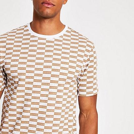 River Island Mens Maison Riviera Checkboard T-shirt