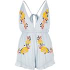 River Island Womens Embroidered Beach Playsuit