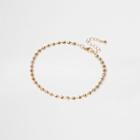 River Island Womens Gold Tone Bead Chain Anklet