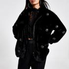 River Island Womens Faux Fur Embellished Jacket