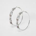 River Island Womens White Rhinestone Gem Hoop Earrings