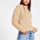 River Island Womens Long Sleeve Fluffy Knit Hoodie