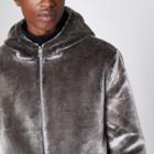 River Island Mens Faux Fur Zip-up Hoodie