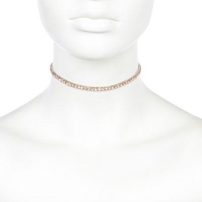 River Island Womens Rose Gold Tone Encrusted Choker