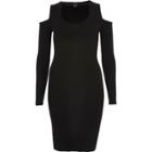 River Island Womens Choker Trim Cold Shoulder Dress