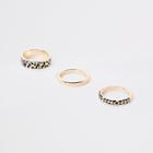 River Island Womens Gold Tone Leopard Design Ring Pack