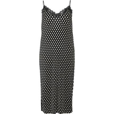 River Island Womens Polka Dot Lace Trim Cami Midi Dress