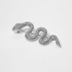River Island Womens Silver Tone Diamante Snake Brooch